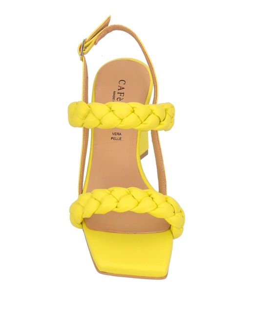 CafeNoir Yellow Sandals Textile Fibers