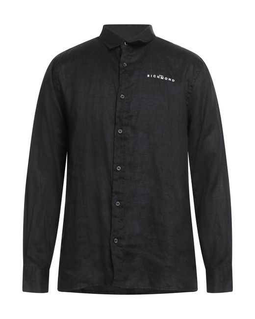 John Richmond Black Shirt Linen for men