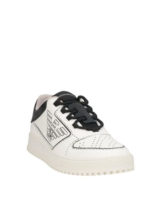 Emporio Armani White Ivory Sneakers Polyester, Polyurethane for men