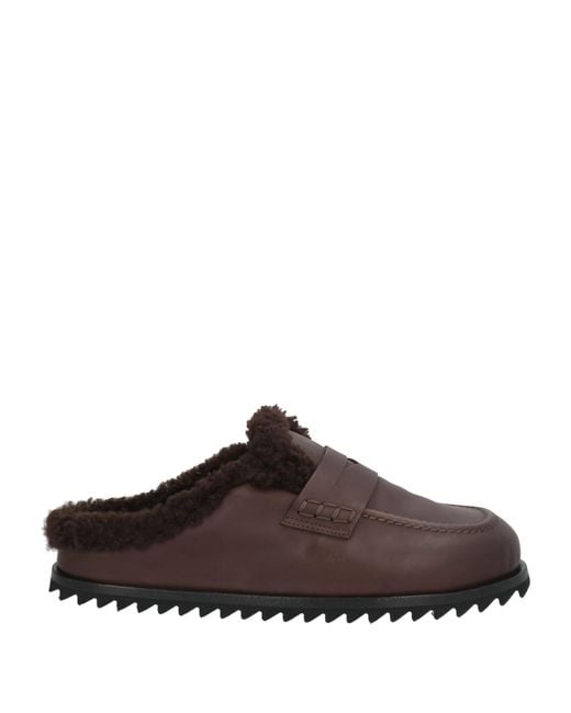 Officine Creative Brown Mules & Clogs Shearling