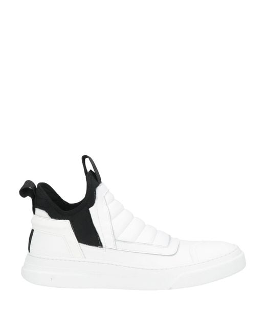 Bruno Bordese White Sneakers Leather, Textile Fibers for men