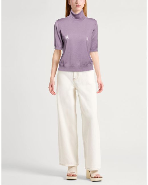 Elisabetta Franchi Purple Turtlenecks