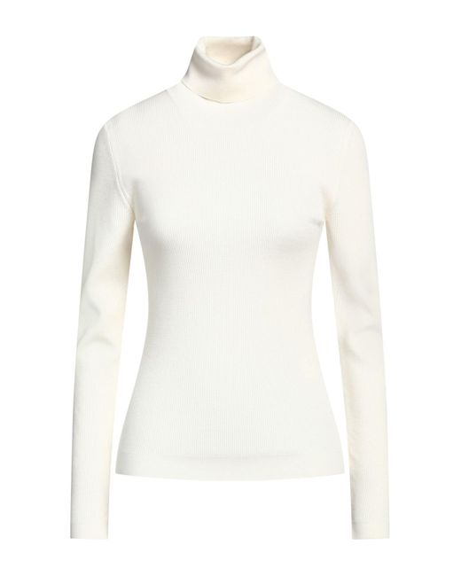 Dolce & Gabbana White Turtleneck Virgin Wool