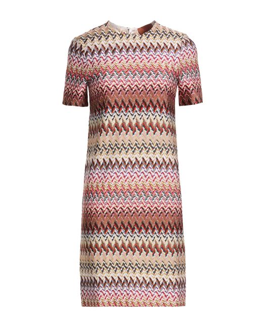 Missoni Pink Mini Dress Viscose, Metal Fiber, Polyamide