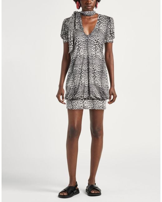 Roberto Cavalli Gray Mini Dress Silk