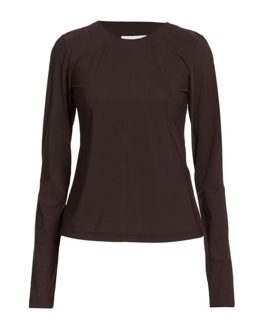 MM6 by Maison Margiela Brown T-Shirt Polyamide, Elastane