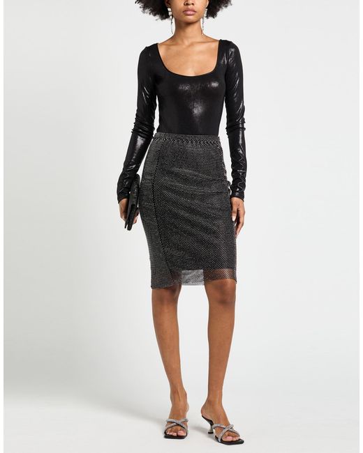 Patrizia Pepe Black Essential Bodysuit Polyester, Elastane
