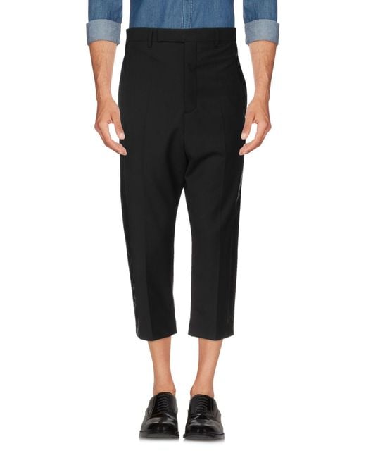 Rick Owens Black Pants Polyester, Virgin Wool, Elastane, Silk for men