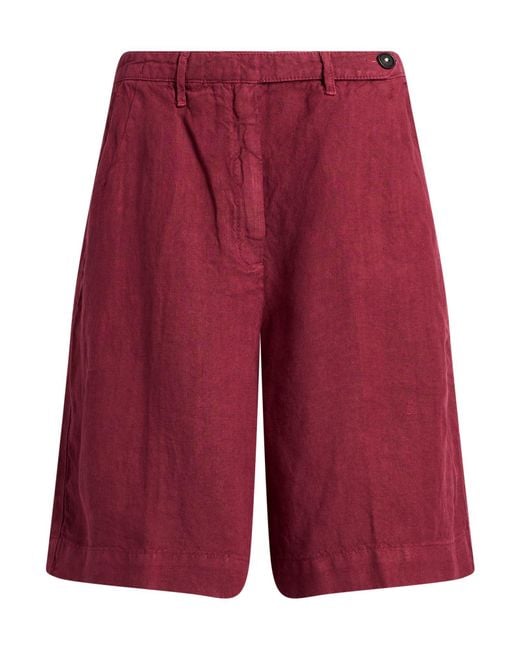 Massimo Alba Red Garnet Shorts & Bermuda Shorts Linen