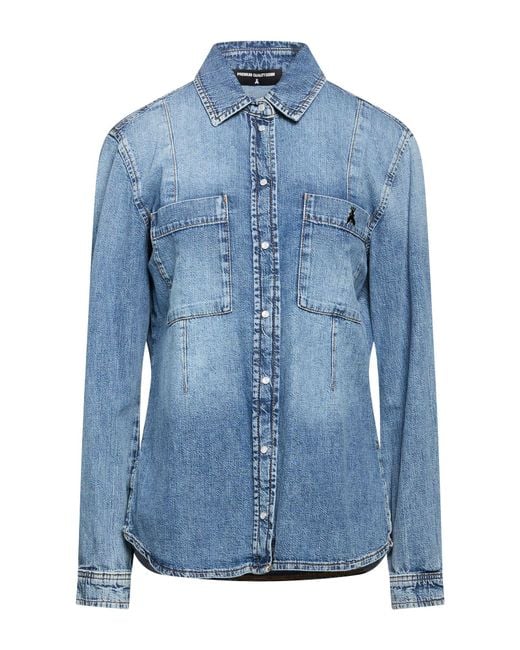 Patrizia Pepe Blue Denim Shirt Cotton