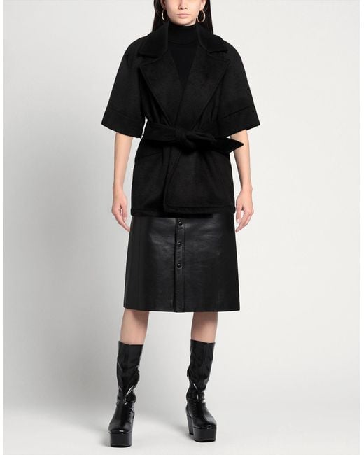 Please Black Coat Polyester, Viscose