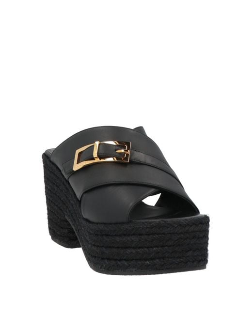 Sergio Rossi Black Espadrilles Leather