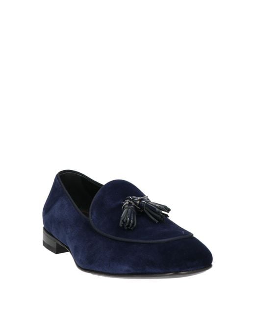 Ferragamo Blue Loafers Textile Fibers, Leather for men