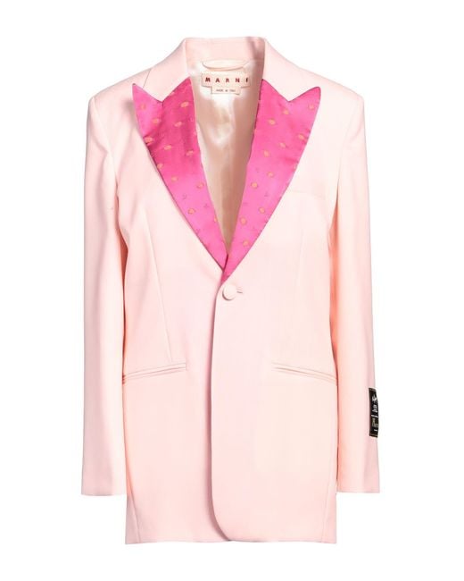 Marni Pink Blazer Virgin Wool, Viscose, Polyester