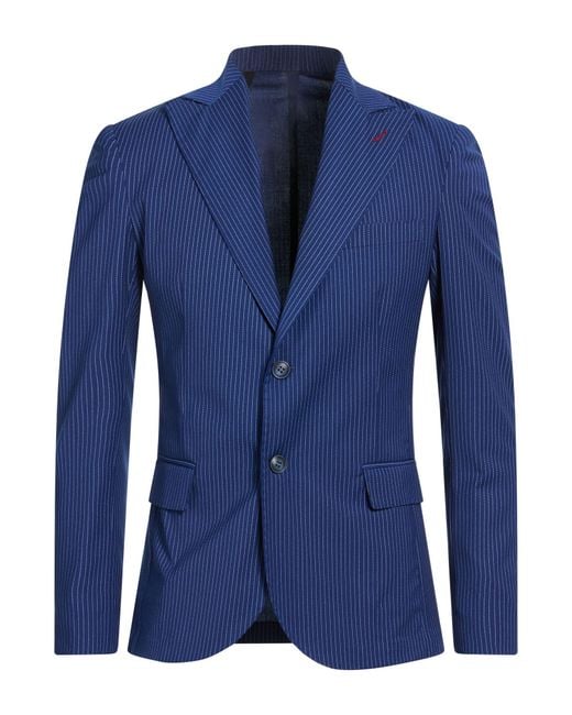 Imperial Blue Blazer Polyester, Viscose, Elastane for men