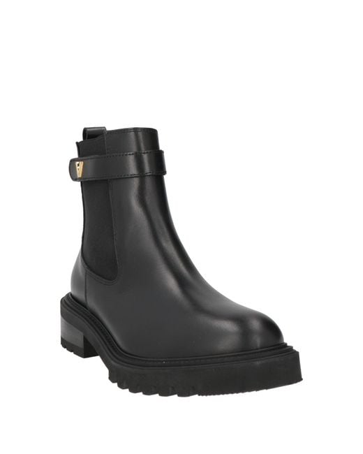 Via Roma 15 Black Ankle Boots Leather