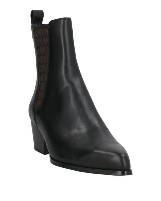 MICHAEL Michael Kors Black Ankle Boots Leather, Textile Fibers