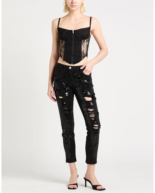 Siste's Black Top Polyester, Viscose, Elastane