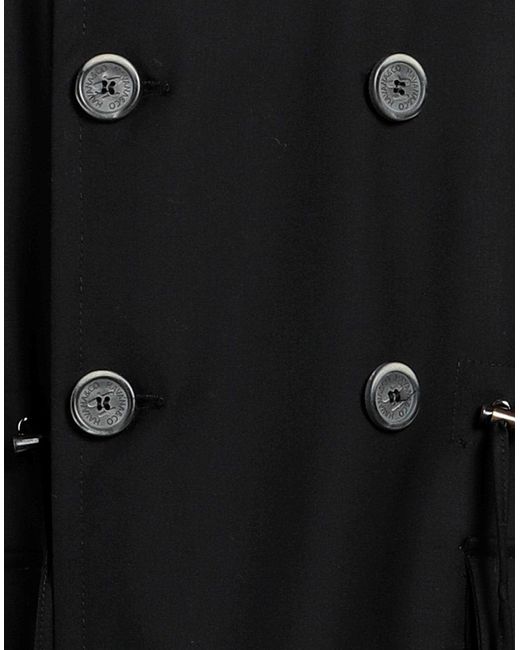 Havana & Co. Black Overcoat & Trench Coat Polyester, Viscose, Elastane for men