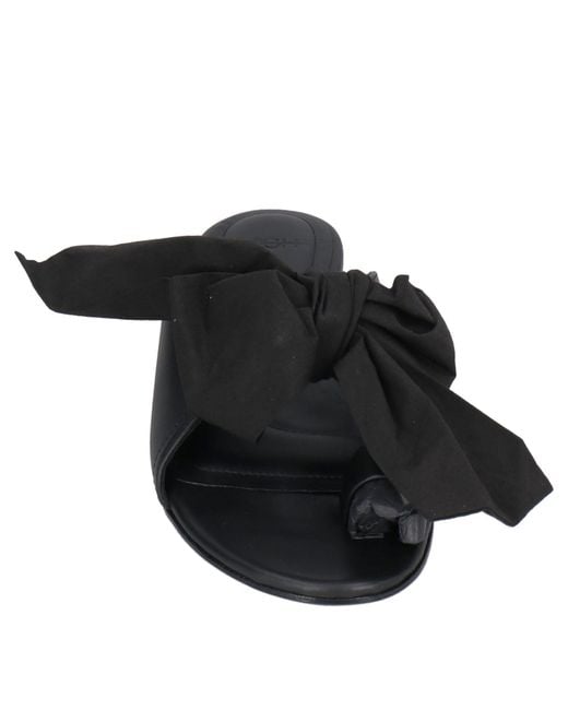 High Black Thong Sandal Leather