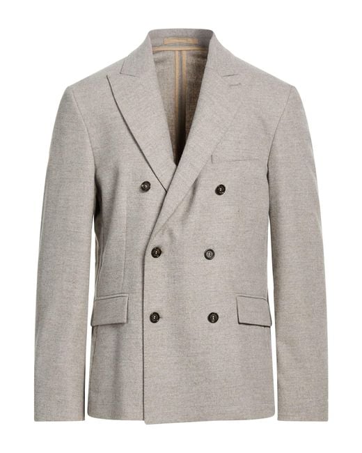 Paolo Pecora Gray Blazer Wool, Polyester, Viscose, Polyamide, Elastane for men
