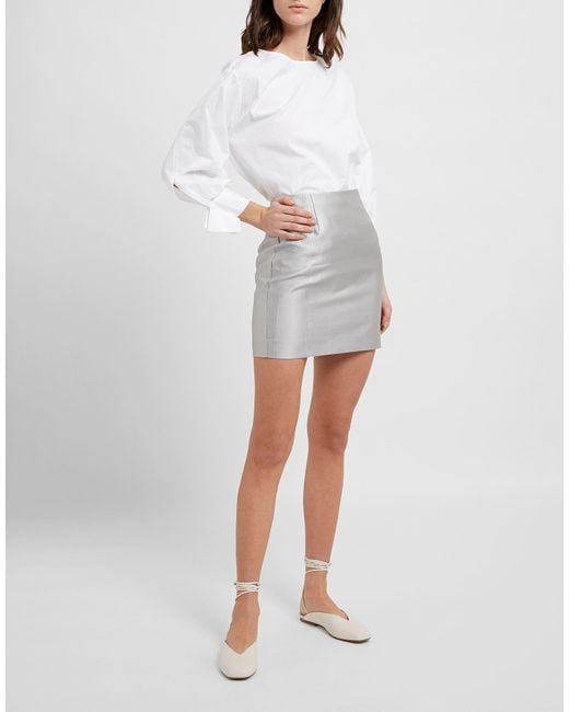 8 by YOOX Gray Mini Skirt