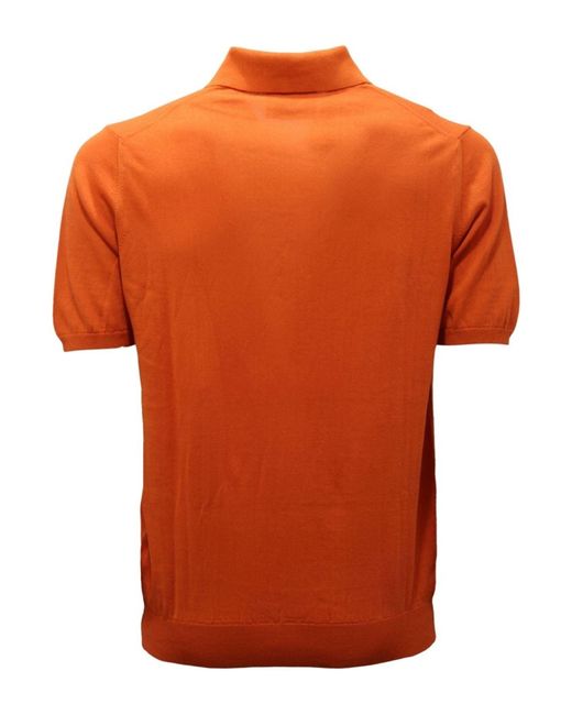 Polo Alpha Studio pour homme en coloris Orange