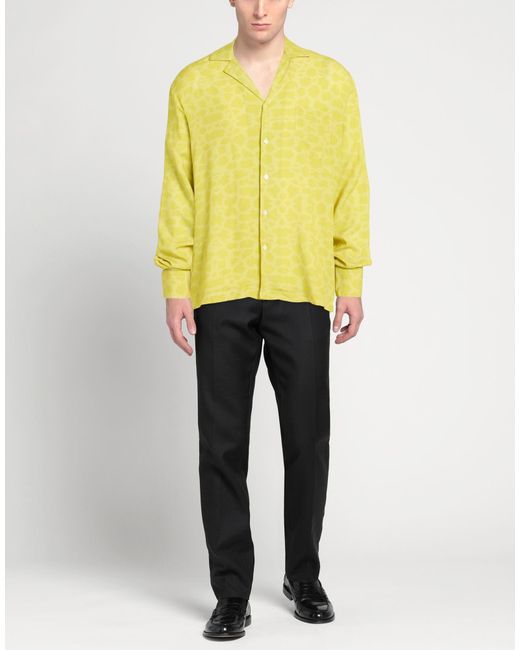 BENEVIERRE Yellow Shirt Viscose for men