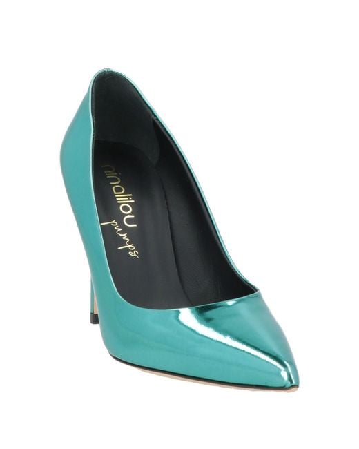 Ninalilou Green Pumps Leather