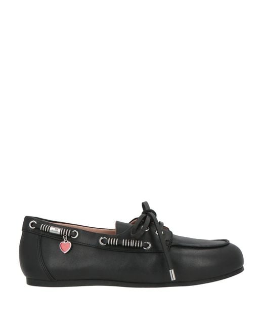 Love Moschino Black Loafers Calfskin