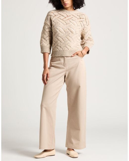 Peserico Natural Sweater Alpaca Wool, Virgin Wool, Polyamide, Viscose, Metal Fiber