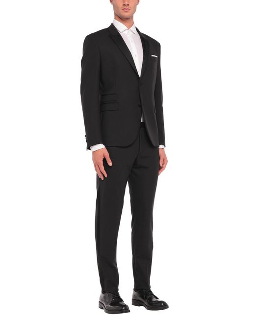 Neil Barrett Black Suit Polyester, Virgin Wool, Elastane for men