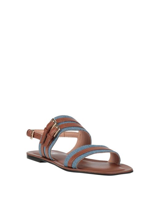 Pollini White Sandals Leather, Textile Fibers