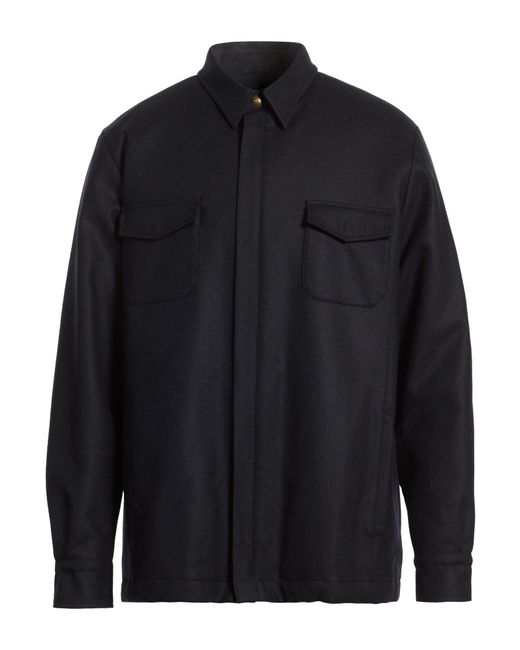 Boglioli Blue Shirt Virgin Wool, Polyamide, Acrylic, Cashmere, Elastane for men
