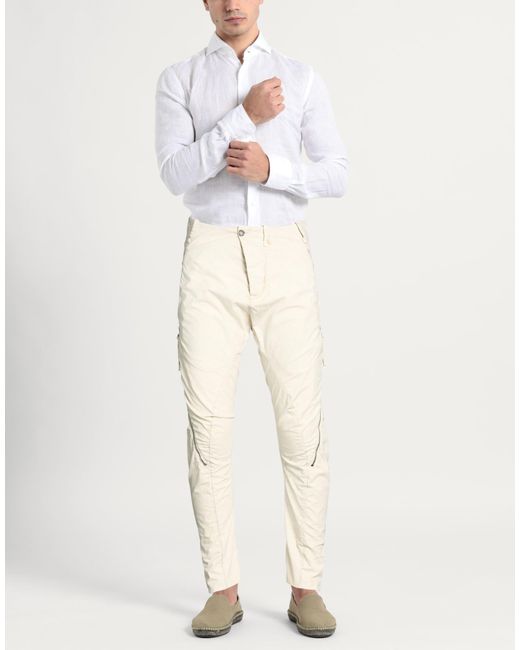 Masnada Natural Pants Cotton, Elastane for men