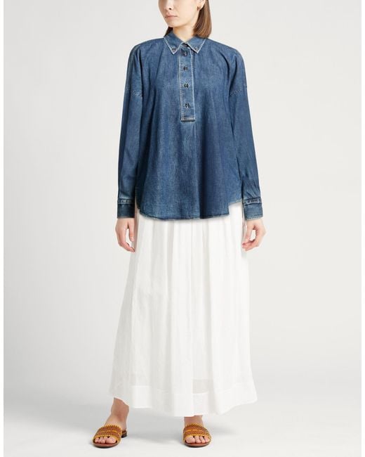 Brunello Cucinelli Blue Denim Shirt Cotton