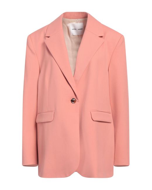 Samsøe & Samsøe Pink Blazer Recycled Polyester, Ecovero Viscose, Elastane