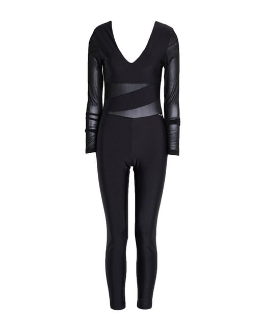 Gaelle Paris Black Jumpsuit Polyester, Elastane, Polyamide