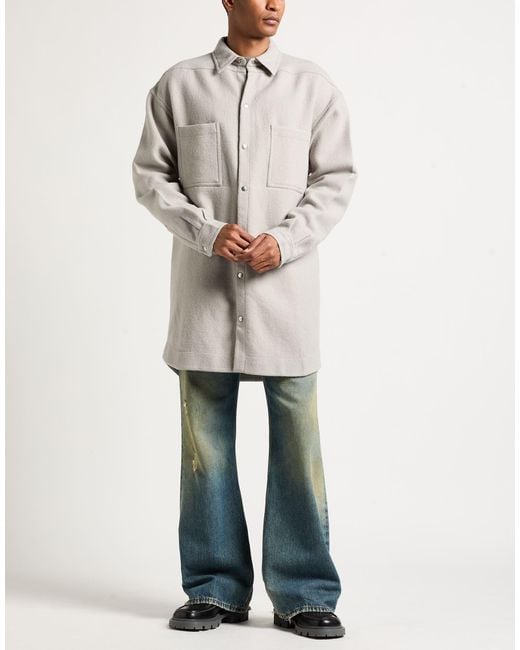 Rick Owens Gray Shirt Virgin Wool for men