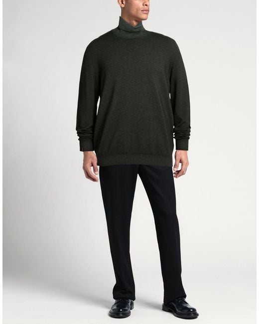 AROVESCIO Black Dark Turtleneck Virgin Wool for men