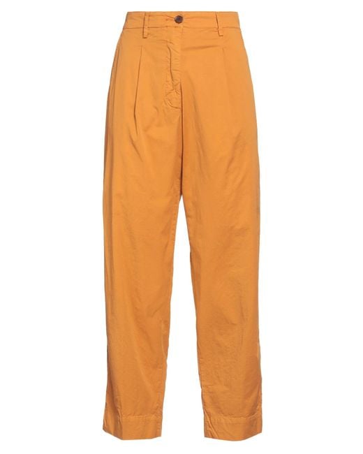 White Sand Orange Pants Cotton, Elastane