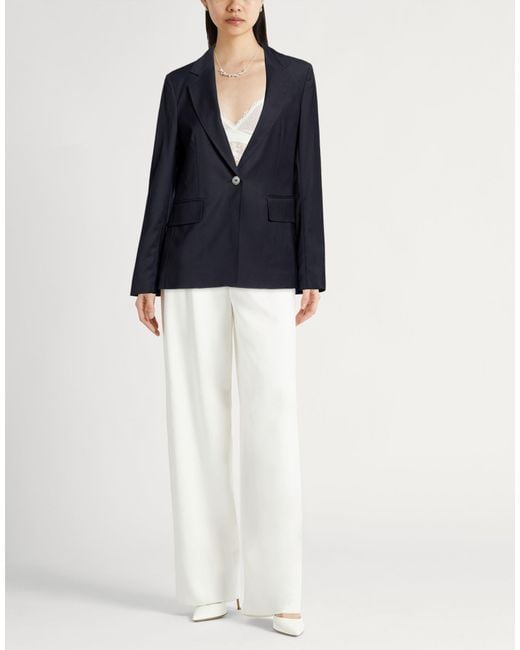 Peserico Blue Midnight Blazer Virgin Wool