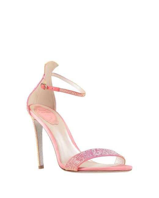 Rene Caovilla Pink Sandals Textile Fibers