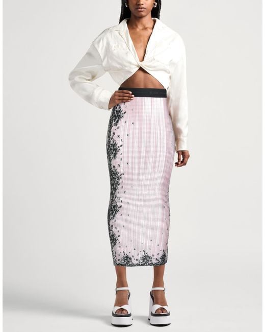 MSGM Pink Midi Skirt Polyester