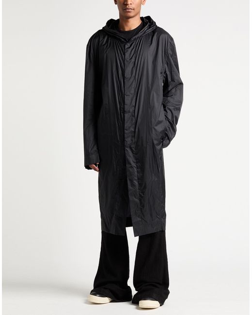 Rick Owens Black Overcoat & Trench Coat Polyamide for men