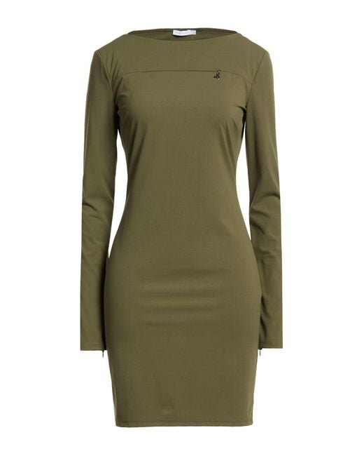 Patrizia Pepe Green Military Mini Dress Polyamide, Elastane