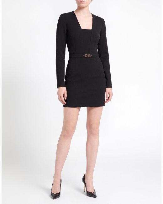 Gaelle Paris Black Mini Dress Polyester, Elastane