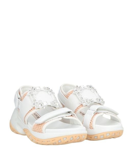 Roger Vivier White Sandals Textile Fibers, Synthetic Material