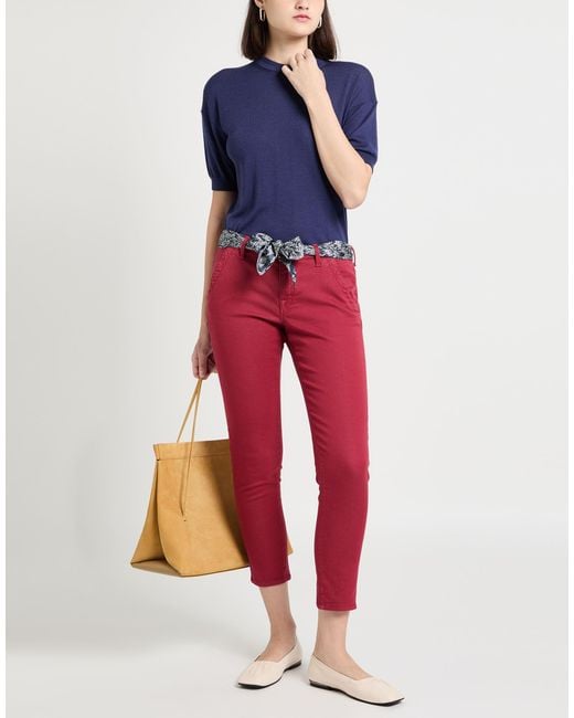 Jacob Cohen Red Pants Cotton, Polyester, Elastane