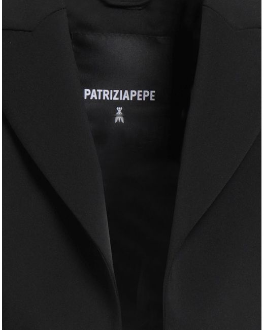 Patrizia Pepe Black Blazer Polyester, Elastane, Polyurethane Resin